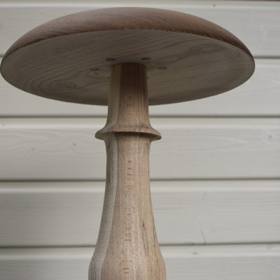 Champignon N°06 Châtaignier, Hêtre échauffé sur socle en corian