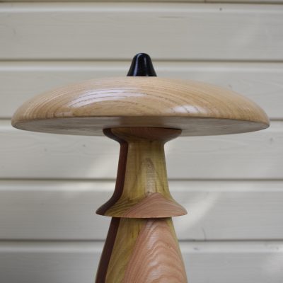 Champignon N°10A Frêne, Acacia, Padouk, Wengé, Châtaignier sur socle en Hévéa